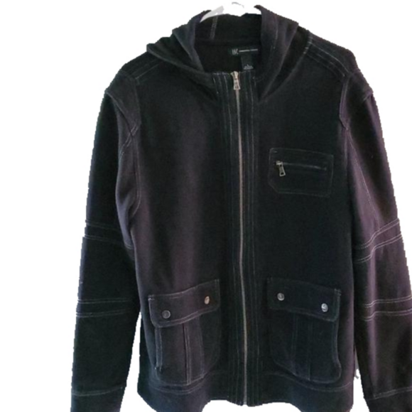 INC International Concepts Jackets & Blazers - INC International Concepts Black Full Zip Jacket Large